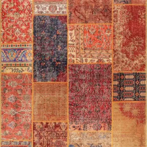 Jazz Patchwork Desenli Dokuma Taban Dekoratif Renkli Hali